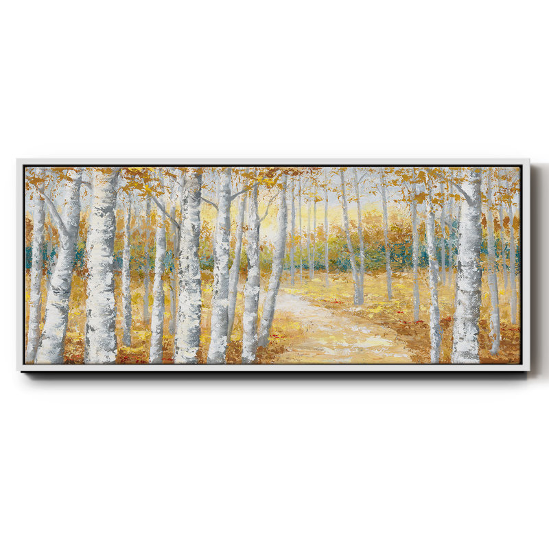 Birch Path I - toile encadrée, H 8 po x l 20 po
