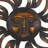 Metal Sun Home Wall Decor with Distressed Copper Like Finish