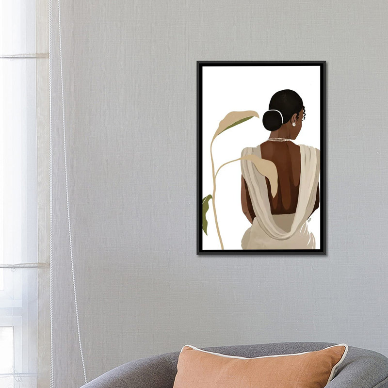 «Nora» par Bria Nicole - impression d'art graphique, H 26 po x l 18 po x 1,5 po, Toile avec cadre noir, Pas de tapis