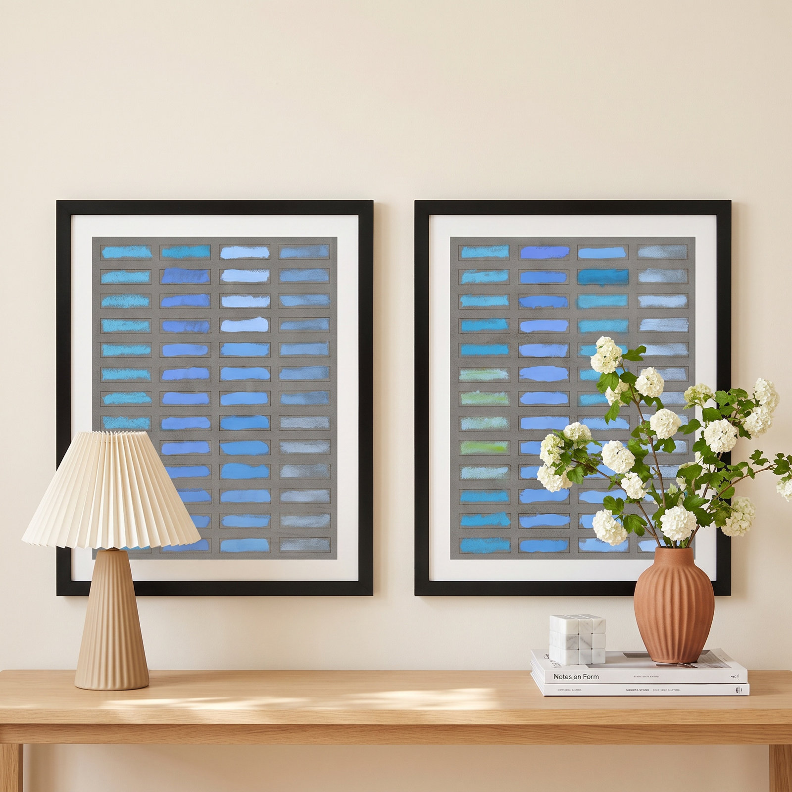 The Blues by Jacques Pilon, 20" H x 16" W x 1.25" D, Black Framed