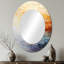 Minimalisme Colors In Harmony - Miroir décoratif paysager ovale sur métal-510160076
