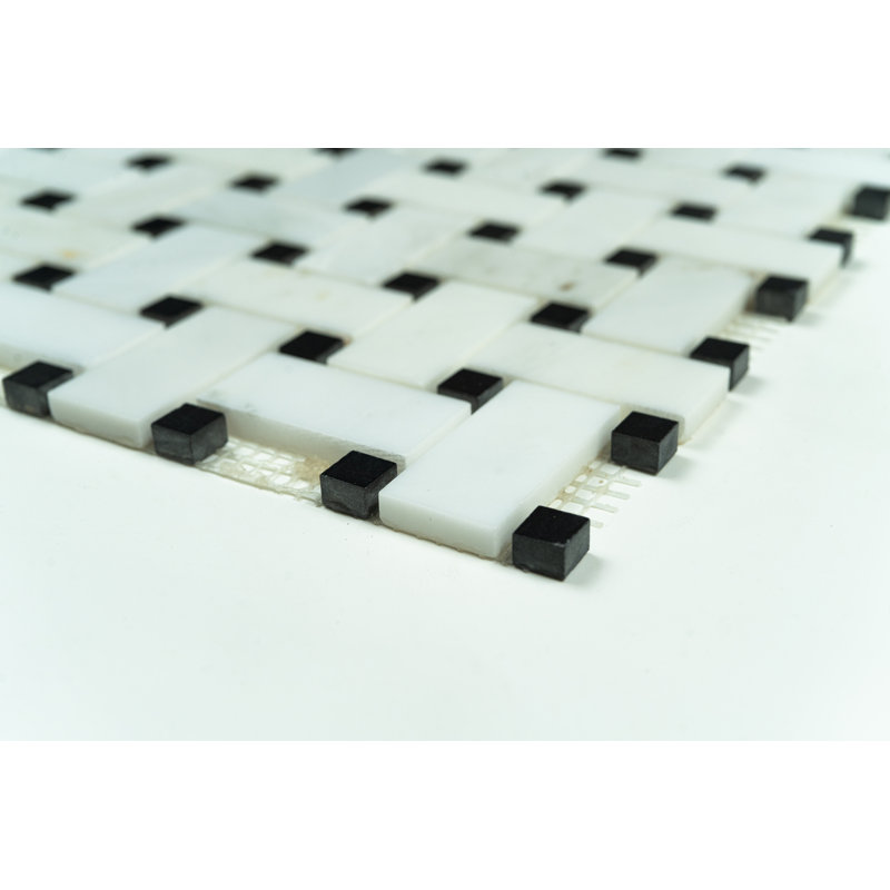 MOSAIQUE MARBRE NOIR ET BLANC (11 feuilles par boîte)