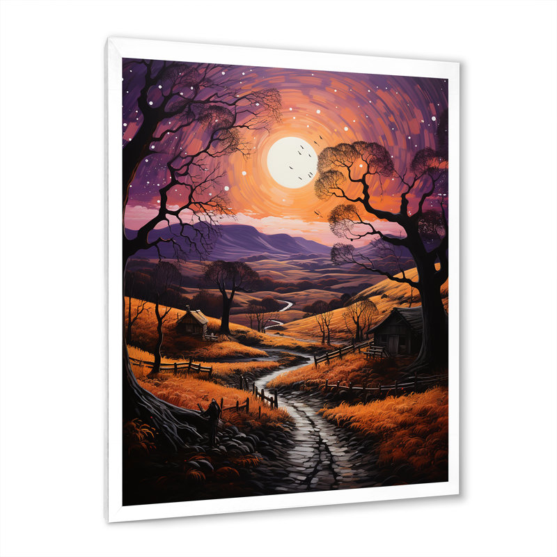 «Lokapala Countryside Crimson Dusk Landscape II», reproduction, Cadre photo blanc, H 44 po x l 34 po x P 1,5 po