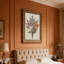 Cadre mural vintage orné de motifs floraux – Cadre décoratif doré pour œuvres d'art.-1406167671