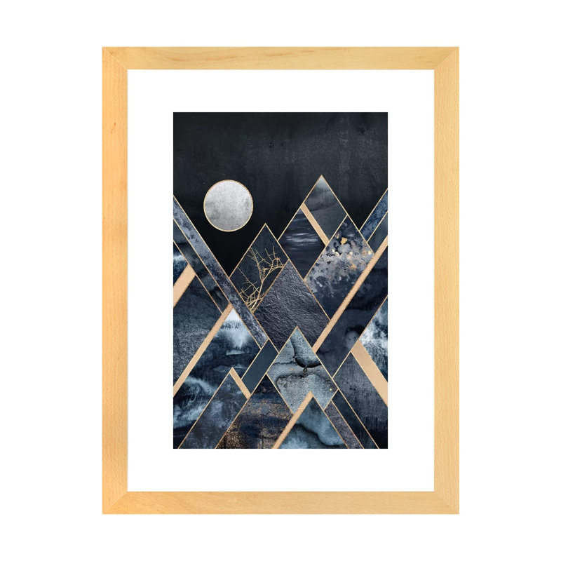 «Stormy Mountains» par Elisabeth Fredriksson - reproduction imprimée, H 16 po x l 24 po x P 1 po, Papier bois naturel