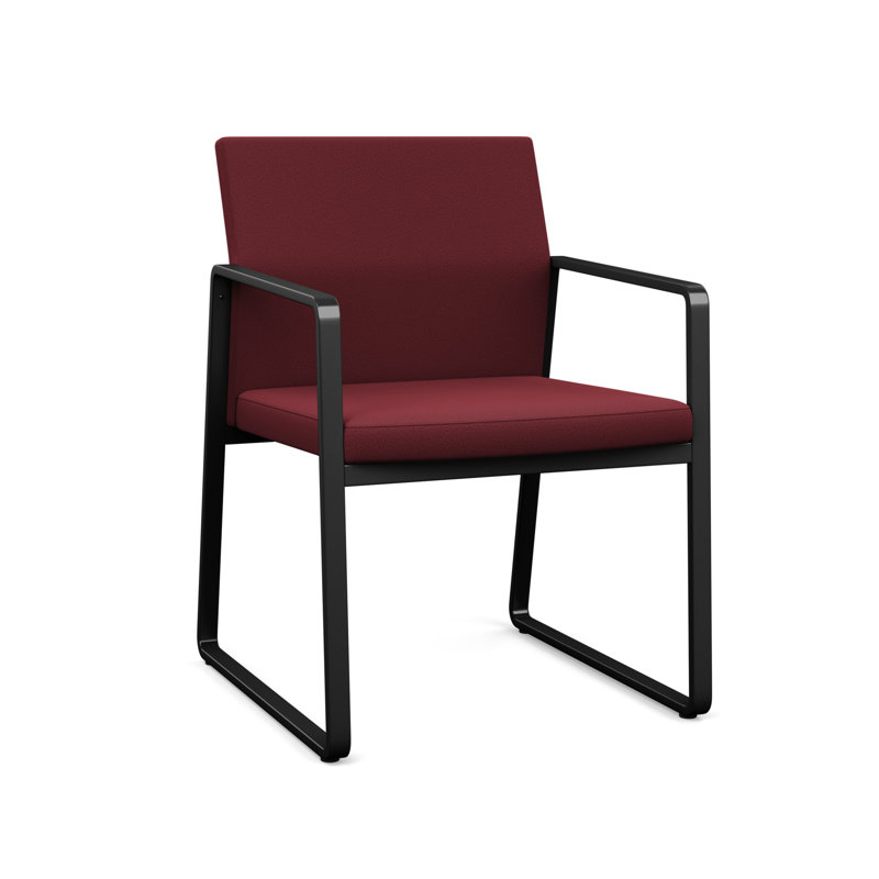 Chaise d'invité Gansett, Noir, Tissu vin ouvert