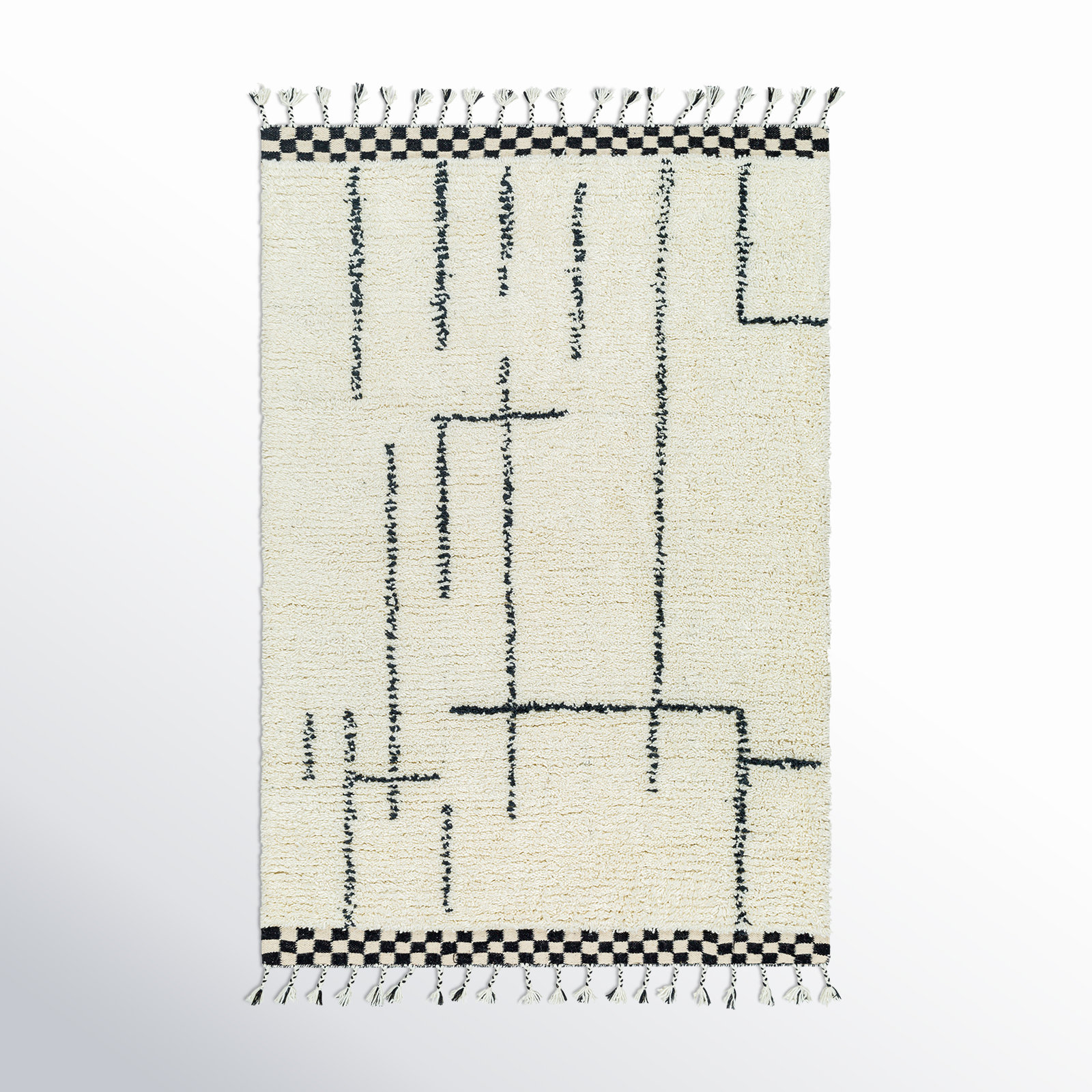 Keon Handmade Wool Cream Rug, Rectangle 2' x 3'