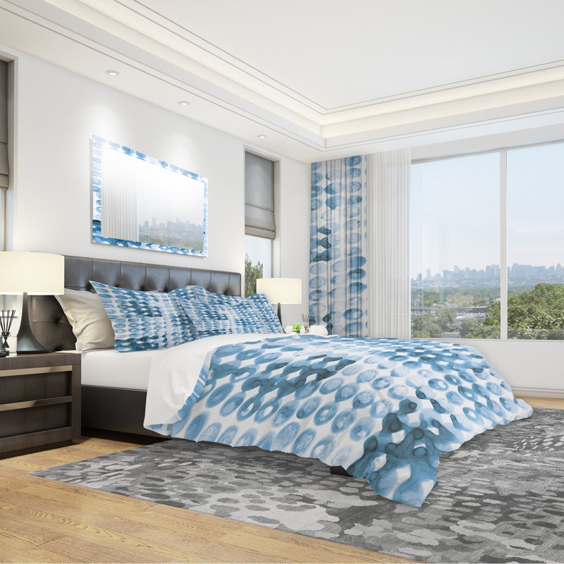Ensemble de housse de couette aquarelle géométrique ii, Housse de couette très grand + 2 taies décoratives