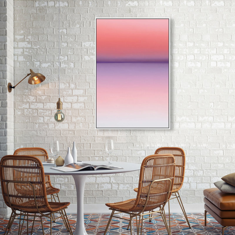 Peach Coastline II Print by Oliver Gal, 16"H x 11"W, White Floater Frame