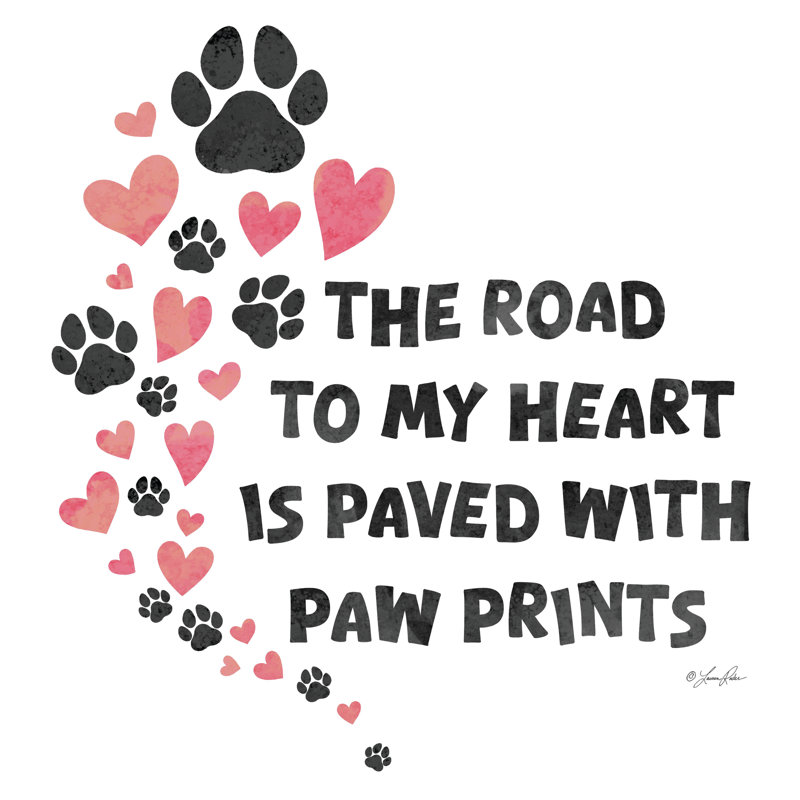 Paved with Paw Prints by Lauren Rader, No, 12" H x 12" W, Wrapped Canvas
