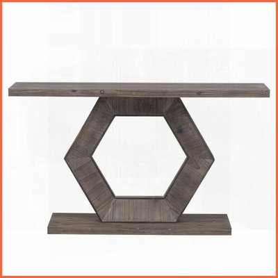 Table basse d'entrée moderne avec pieds hexagonaux creux et amp; Placage de sapin - Assemblage facile & amp; Stable pour le salon