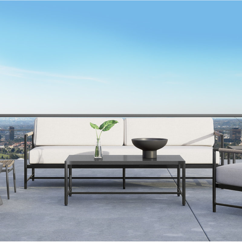 Esme Rectangular Metal Outdoor Coffee Table , 50'' in. W 26.80'' in. D