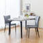 Ensemble de 2 chaises de salle à manger à haut dossier avec design ergonomique: structure en fer forgé, siège en cuir et coussins en éponge à rebond élevé-1722072090
