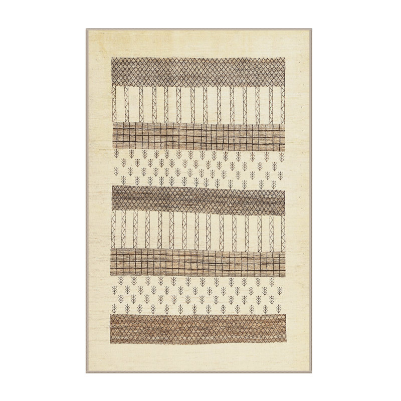 Tapis beige/brun/gris contemporain, Rectangle 3 pi x 5 pi