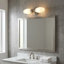 Applique murale moderne en nickel 2 lumières pour salle de bain, classée Ip44, base candélabre E12 pour salle de bain-574212558