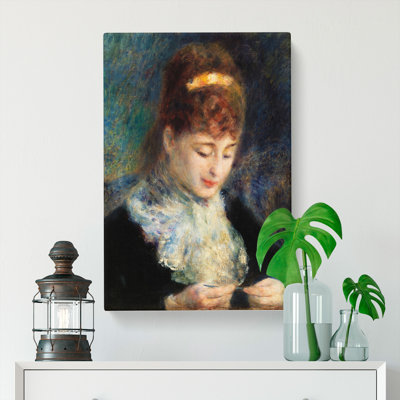 Woman Crocheting by Pierre-Auguste Renoir - Wrapped Canvas Painting