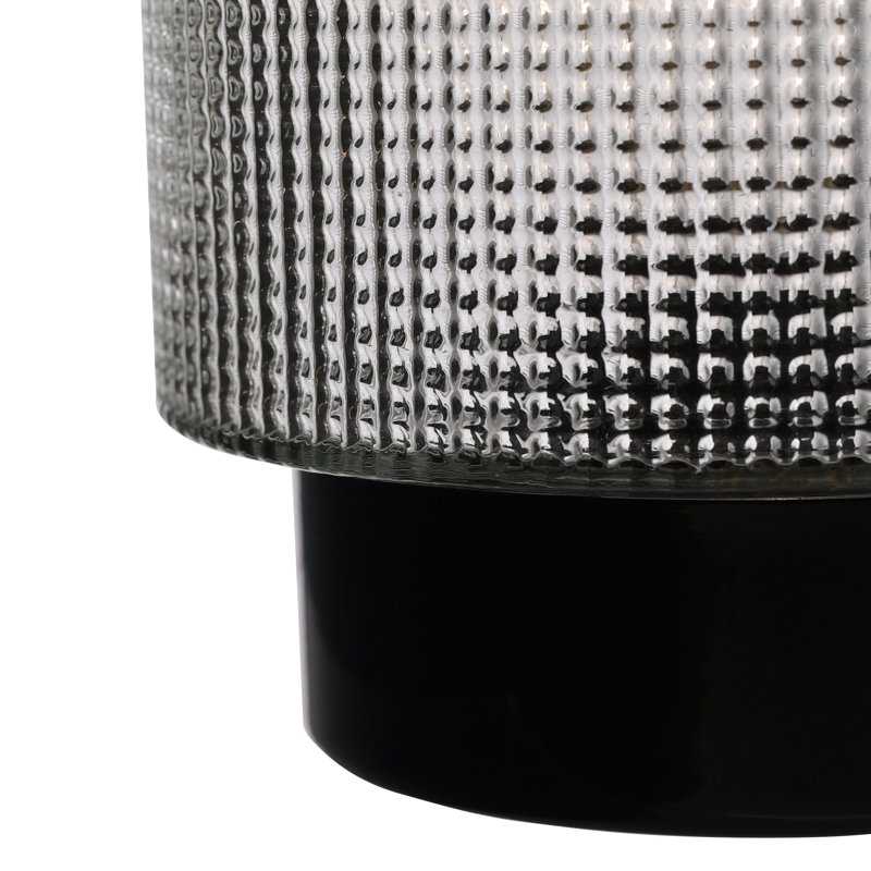 Arsha Glass Table Lamp, Black