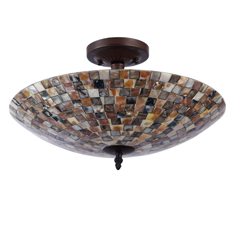Plafonnier semi-encastré 15,7" à cuve unique 2 lumières Henricks