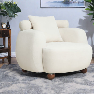Chaises d'appoint douces de nuage, chaise moderne de 38 pouces en tissu chenille pour la maison