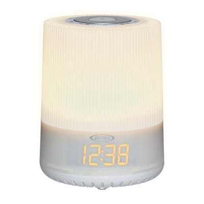 Modern & Contemporary Digital Electric Tabletop Clock with Alarm in White