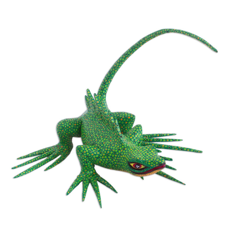 Figurine lézard en bois folklore Belchers