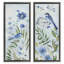 Ensemble de 2 toiles flottantes encadrées bleues avec fleurs et oiseaux, design par Janet Tava-1921392013-1922373377