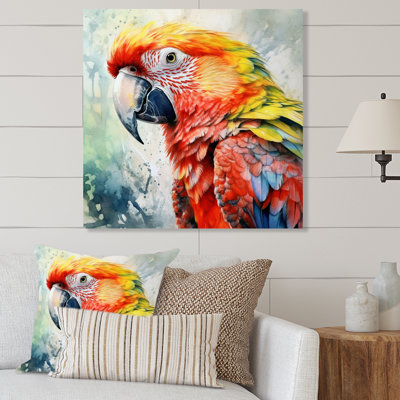 Tropical Parrot In Paradise II - Animals Metal Wall Art