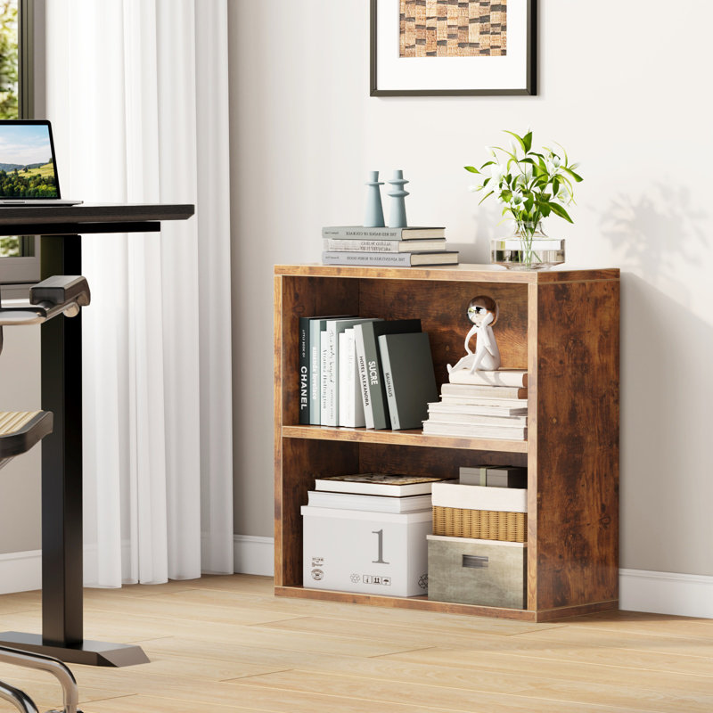 2-Tier Bookcase, Book Shelf, Open Storage Shelf, for Living Room, Home Office, Dinning Room, Brown