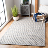 Tapis ivoire touffeté à la main à motif géométrique Giroux