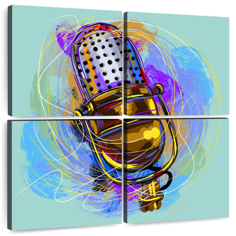Microphone griffonné Abarca, H 74 po x l 74 po