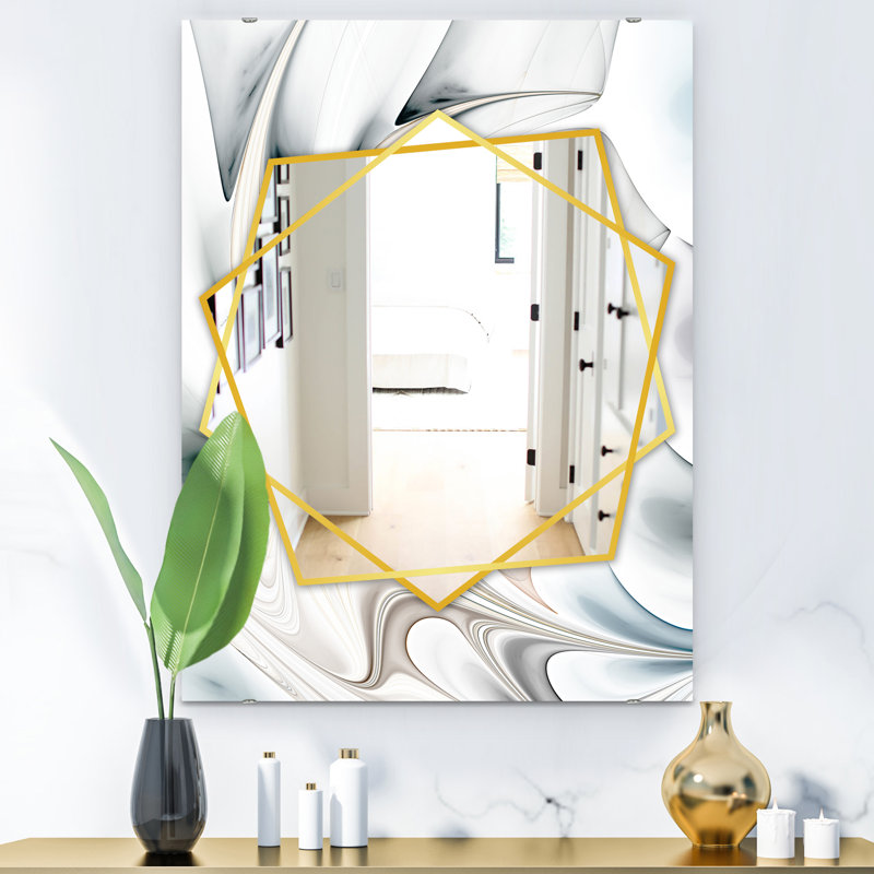 Stained Glass Floral Art Traditional Wall Mirror, 39.4" H x 29.5" W