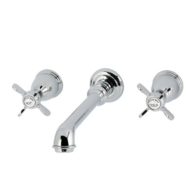 Kingston Brass Essex Double-Handle 3-Hole Wall Mount Bathroom Faucet