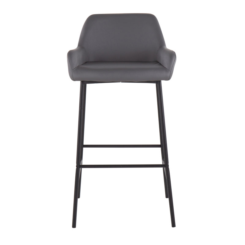 Tabouret de bar et de comptoir Cassiopeia, gris, Tabouret de bar (siège d'une hauteur de 30 po), Noir