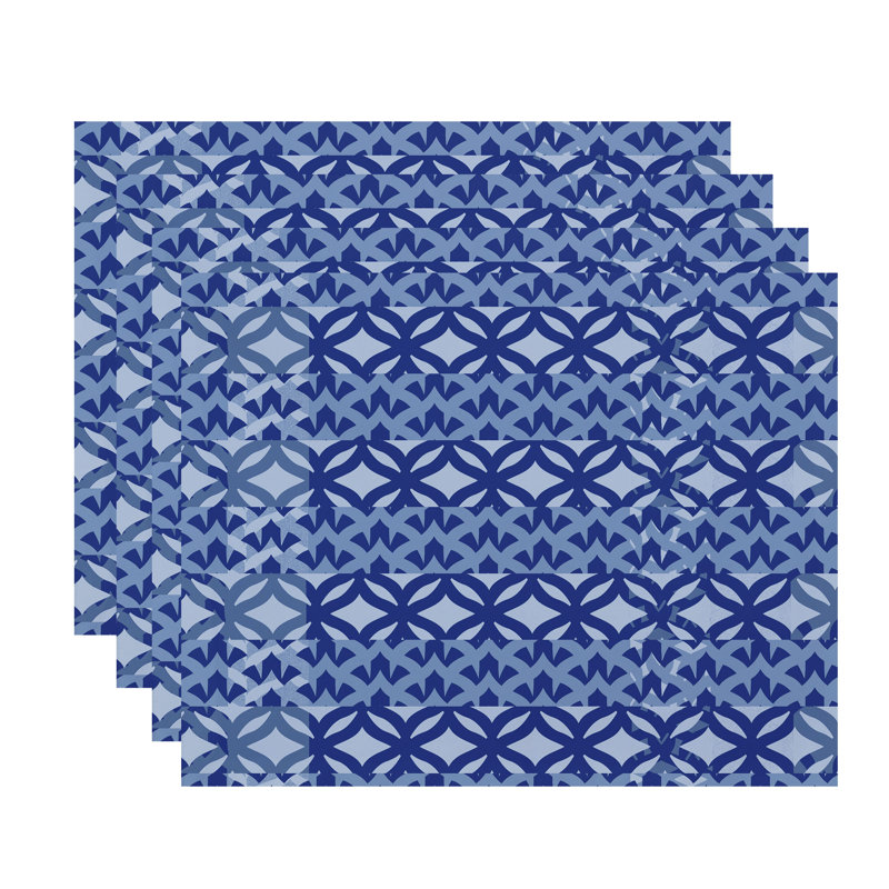 Ensemble de napperons 4 pièces Aksel, Bleu royal