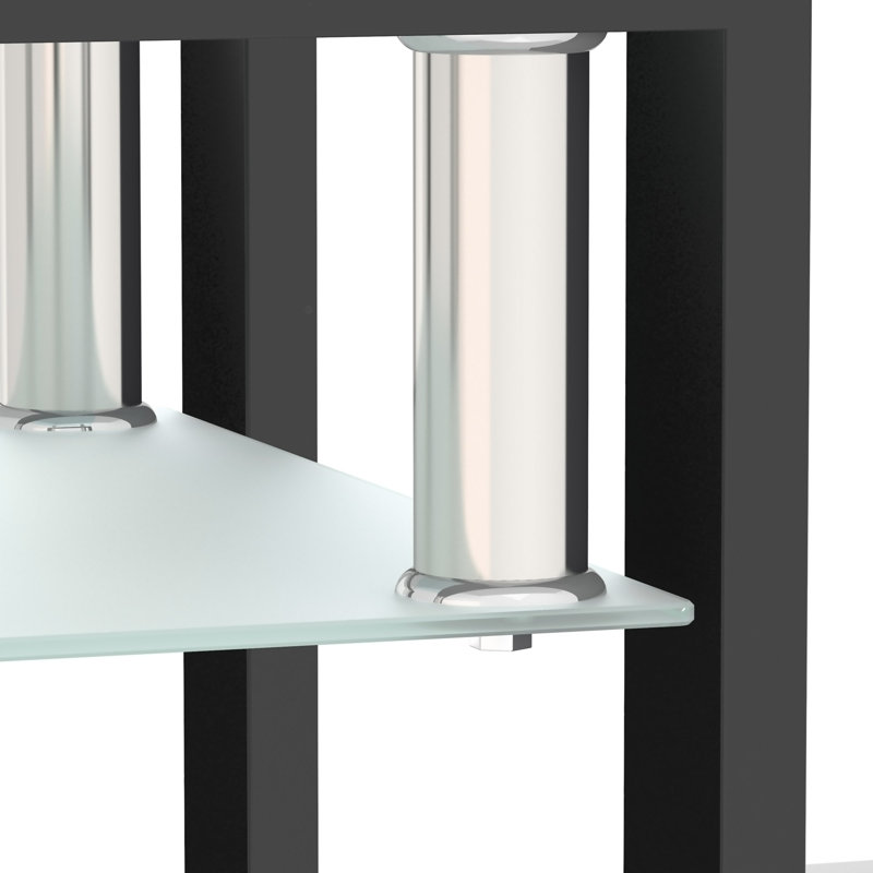 Table de bout moderne en verre trempé, table basse, table carrée pour le salon, Clair, Transparent