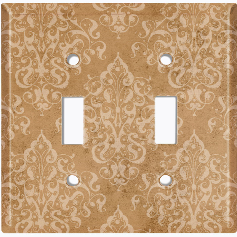 Patterned 2 - Gang Toggle Light Switch Standard Wall Plate