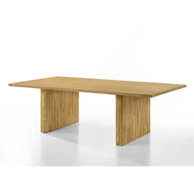 Exquisite Wooden Dining Table With Double Pedestals And Stylish Design