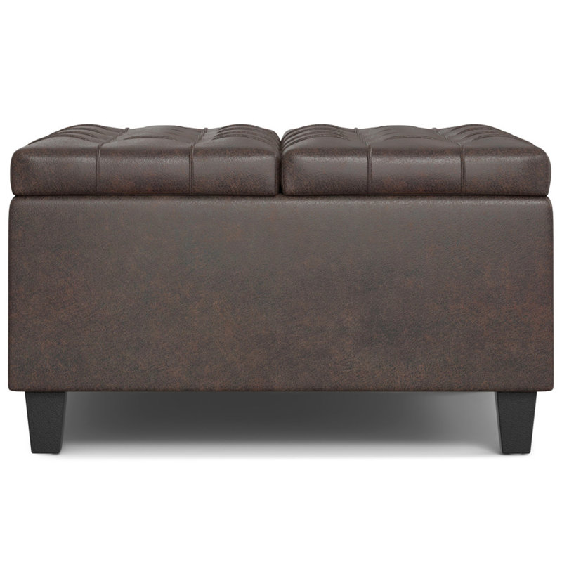 Table basse avec repose-pieds Harrison, Café, H 16,5 po x L 30 po x l 30 po