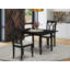 L'ensemble de table de cuisine 3 pièces comprend une table de salle à manger rectangulaire avec rallonge papillon et 2 chaises de salle à manger en tissu de lin, noir-1205666575-1126426560-1126426561