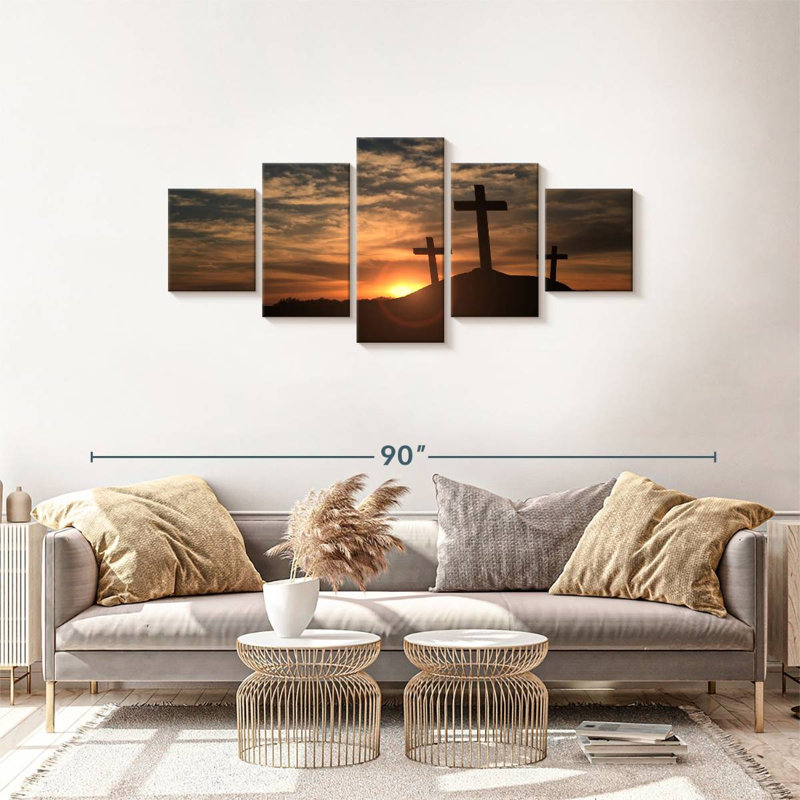 " Cross Silhouettes " 5 Piece Art Set, 68" H x 30" W x 1.25" D