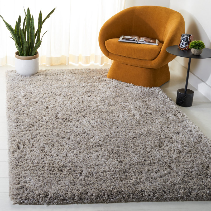 Tapis de couleur unie à poils longs performance touffeté à la main Elborough, Rectangle 4 pi x 6 pi