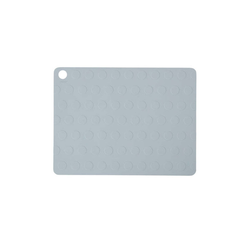Dotto Silicone Rectangle Placemats, Pale Blue