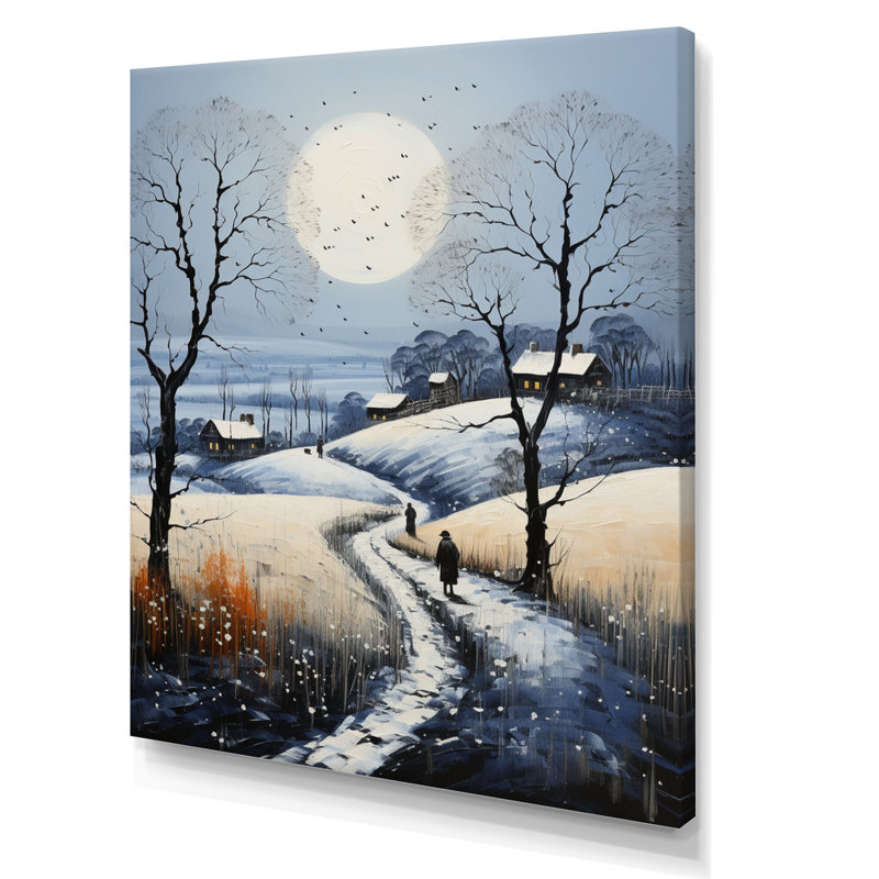 «Countryside Snowy Minimalisme Winter I», reproduction d'un seul cadre photo sur toile, H 32 po x l 24 po x P 1 po