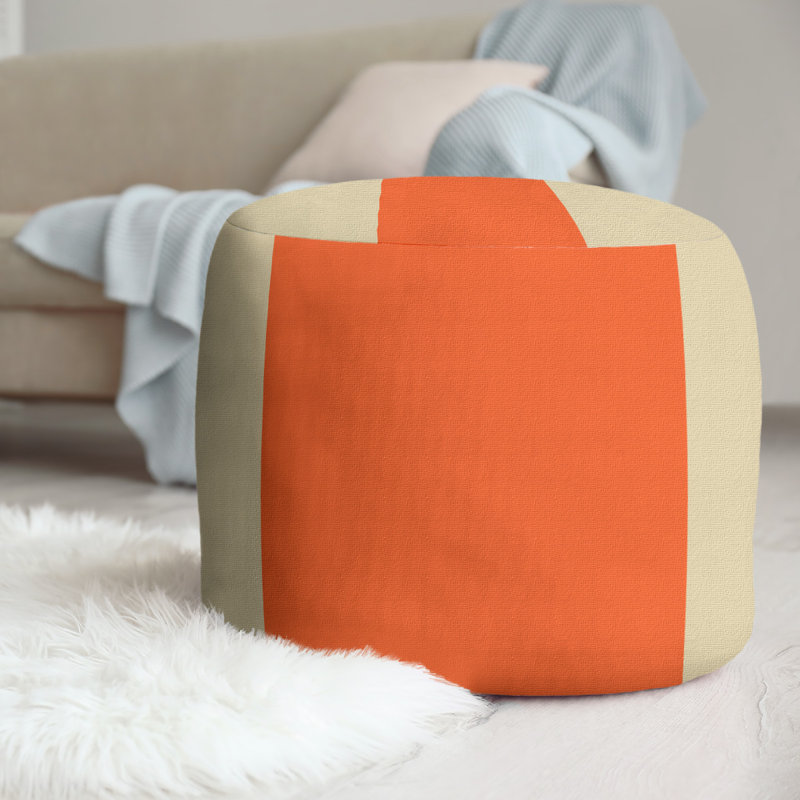 repose-pieds rond 20,5", Crème/orange