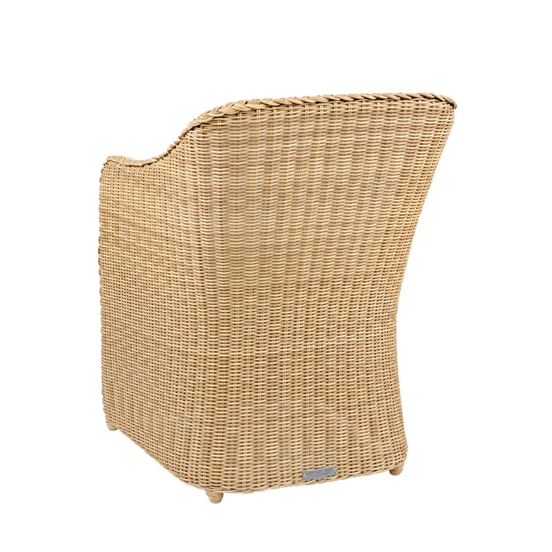 Teak and Wicker Patio Dining Set, 59" Diameter