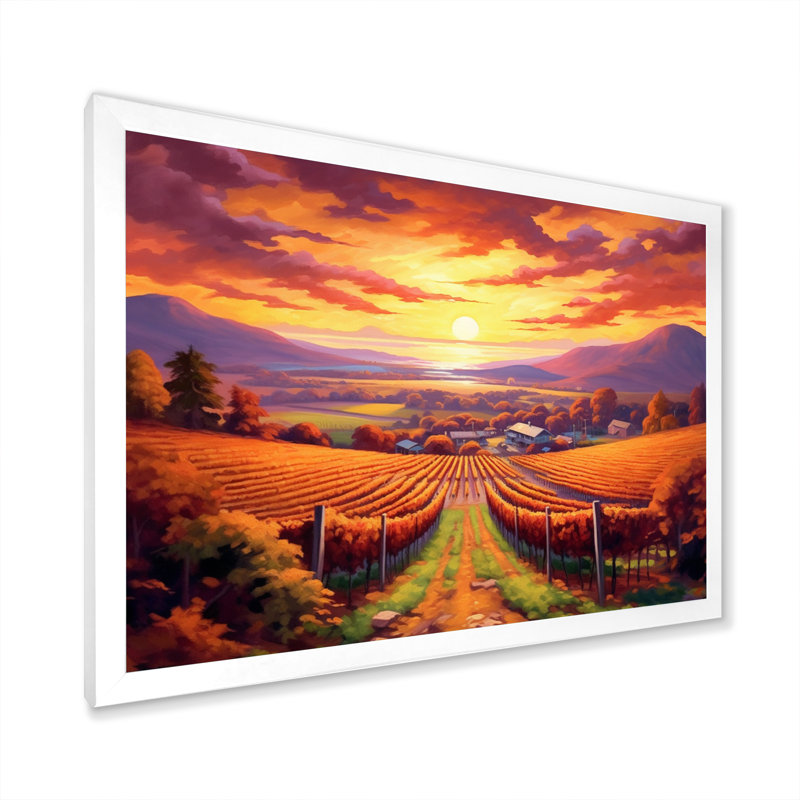 " Valley Getaway IV ", 30" H x 40" W x 1.5" D, White Single Picture Framed