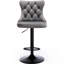 Moderne en velours gris rembourré avec dossier, de 2, pivotant sur 360 °, siège réglable de 25 à 33 po, base de 17,7 po, rivets martelés à la main, ergonomique confortable pour la salle à manger