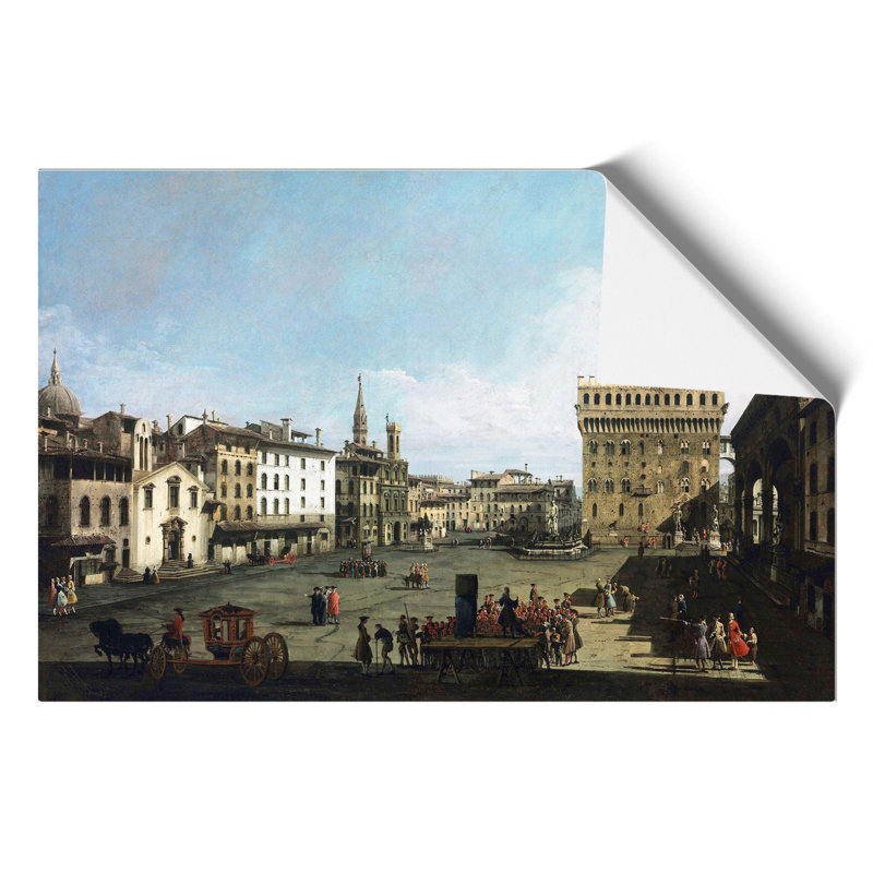 Piazza Signora in Florence by Giovanni Canaletto - Frameless Print, 42cm H x 59cm W x 0.1cm D