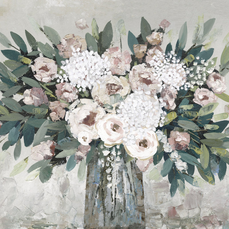 Muted Floral Bunch - Wrapped Canvas Art Prints, 51cm H x 51cm W 