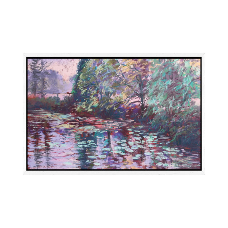 Water Lilies In The Fall 1 Piece Wall Art on Canvas, 66.04 cm H x 45.72 cm W, White Floater Frame